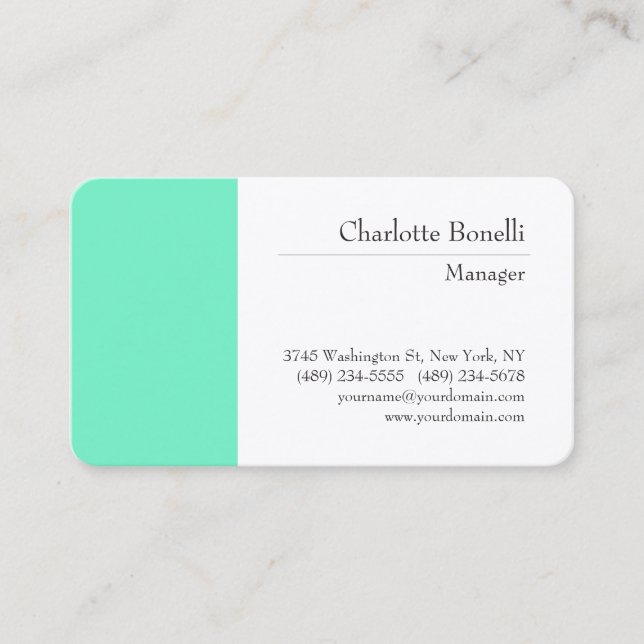 Professional Modern Minimalist Premium Silk Business Card (Front)