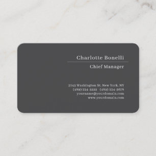 Professional Modern Minimalist Premium Silk Grey  Business Card