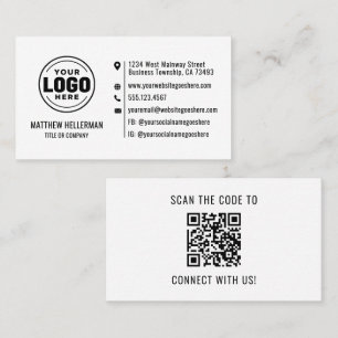 Professional Modern Minimalist QR Code Logo Business Card
