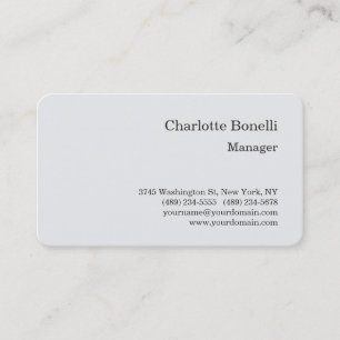 Professional Modern Minimalist Silk Light Grey Business Card