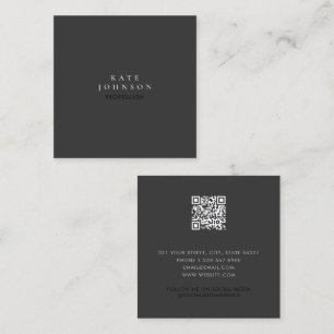Professional Modern Minimalist Simple Black Chic Square Business Card