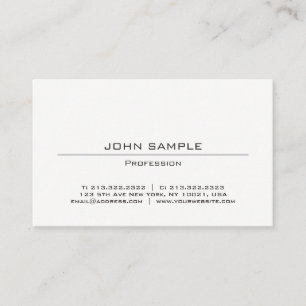 Professional Modern Minimalist Simple Design White Business Card