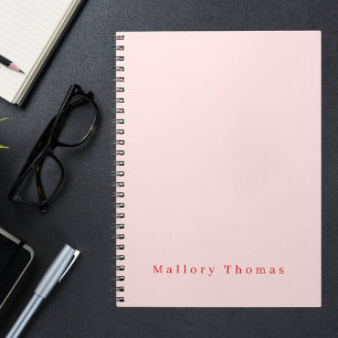 Professional Modern Minimalist Simple Pink and Red Notebook