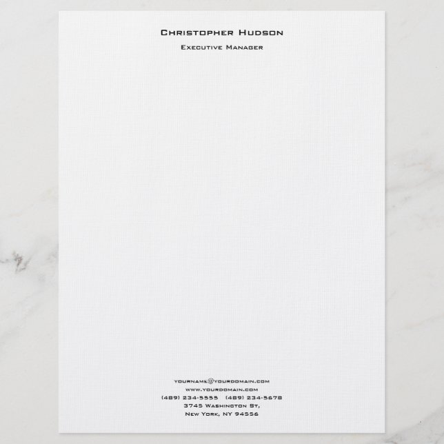 Professional Modern Minimalist Simple Plain Linen Custom Letterhead (Front)