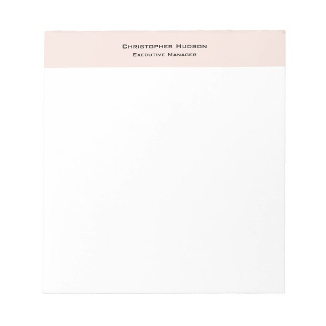 Professional Modern Minimalist Simple Plain Notepad (Front)