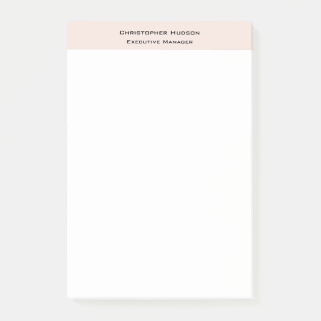 Professional Modern Minimalist Simple Plain Post-it Notes (Front)