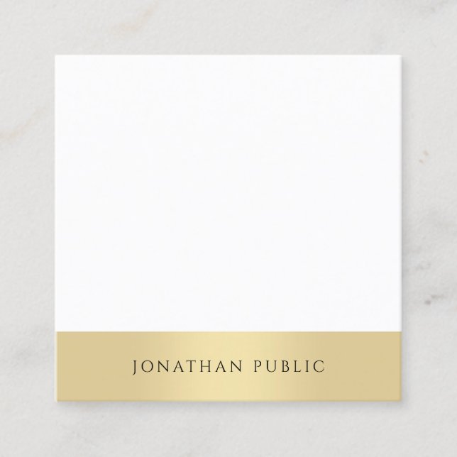 Professional Modern Minimalist Template Elegant Square Business Card (Front)