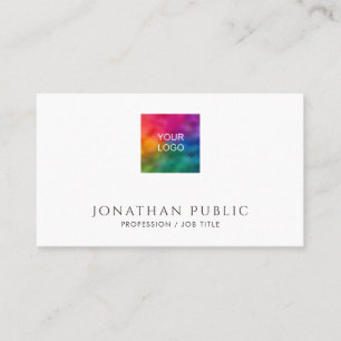 Professional Modern Minimalist Upload Your Logo to Business Card