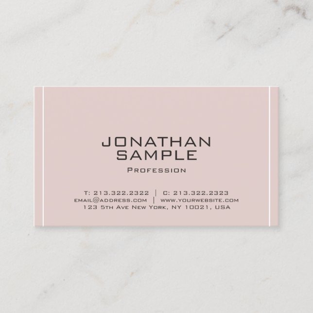 Professional Modern Minimalistic Elegant Plain Business Card (Front)