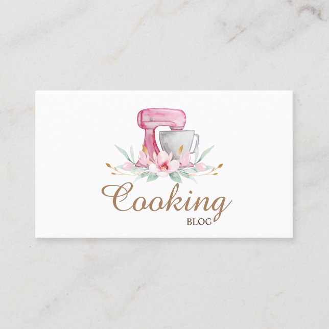 Professional,Modern,Mixer Flower,Cooking Business Card (Front)