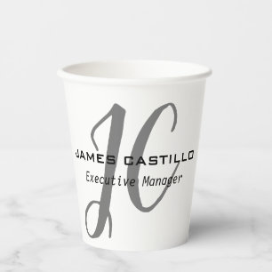 Professional Modern Monogram Calligraphy Script Paper Cups