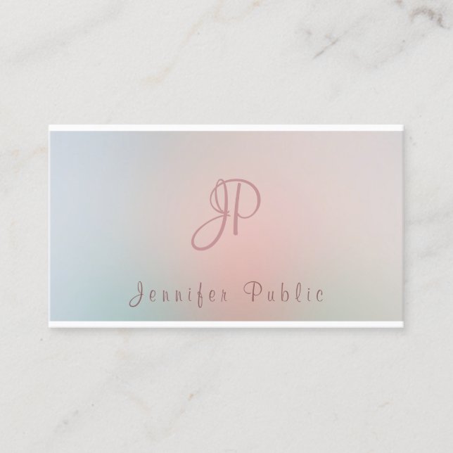 Professional Modern Monogram Elegant Colours Business Card (Front)