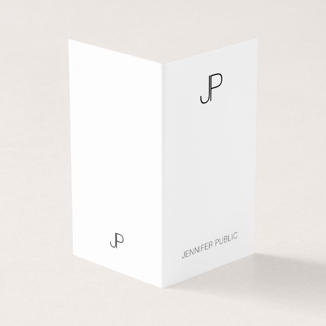 Professional Modern Monogram Elegant Minimalist Business Card (Outside)