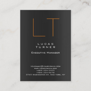 Professional Modern Monogram Grey Colour Business Card