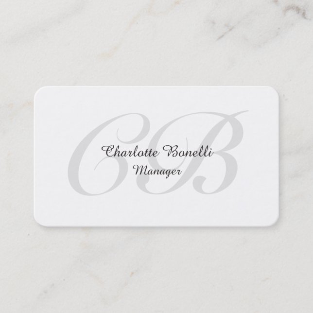 Professional Modern Monogram Minimalist Creative Business Card (Front)