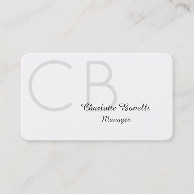 Professional Modern Monogram Minimalist Creative Business Card (Front)