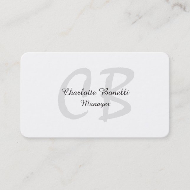 Professional Modern Monogram Minimalist Creative Business Card (Front)
