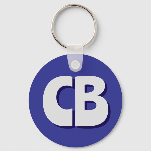Professional Modern Monogram Minimalist Initials Key Ring (Front)