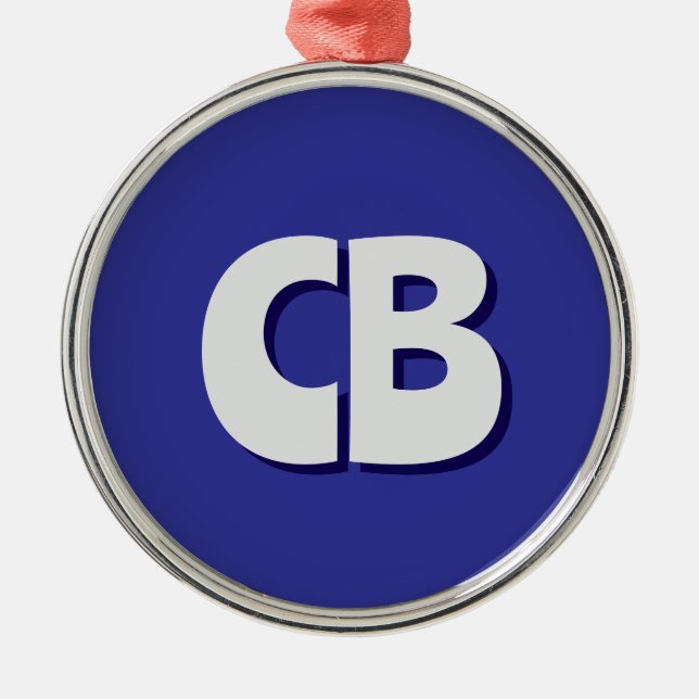 Professional Modern Monogram Minimalist Initials Metal Tree Decoration (Front)