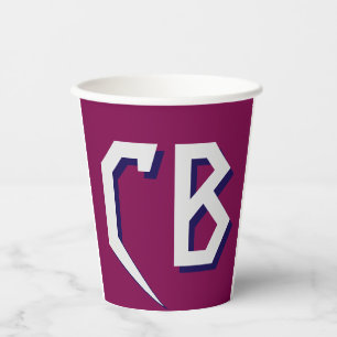 Professional Modern Monogram Minimalist Initials Paper Cups