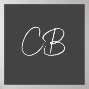 Professional Modern Monogram Minimalist Initials Poster