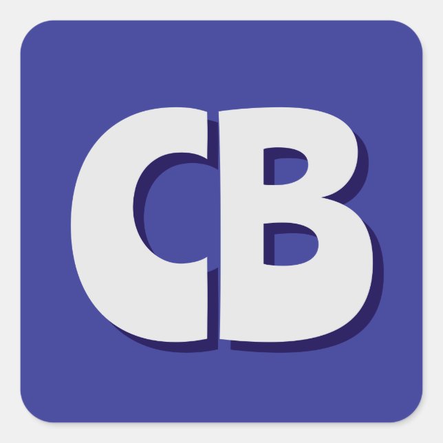 Professional Modern Monogram Minimalist Initials Square Sticker (Front)