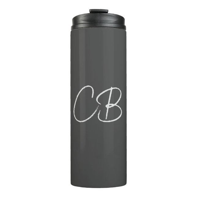 Professional Modern Monogram Minimalist Initials Thermal Tumbler (Front)