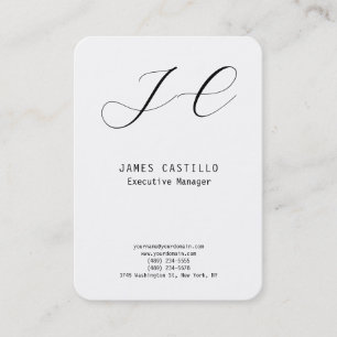 Professional Modern Monogram Minimalist Plain Bold Business Card