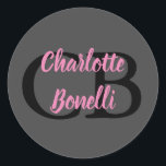 Professional Modern Monogram Name Minimalist Classic Round Sticker<br><div class="desc">You Can Easily Change the Fonts,  Background Image and Color,  Letter Characters.</div>