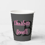 Professional Modern Monogram Name Minimalist Paper Cups<br><div class="desc">You Can Easily Change the Fonts,  Background Image and Colour,  Letter Characters.</div>
