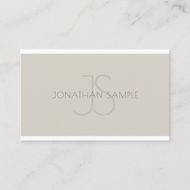 Professional Modern Monogram Simple Template Luxe Business Card (Front)