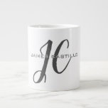 Professional Modern Monogrammed Minimalist Large Coffee Mug<br><div class="desc">Minimalist modern contemporary design</div>