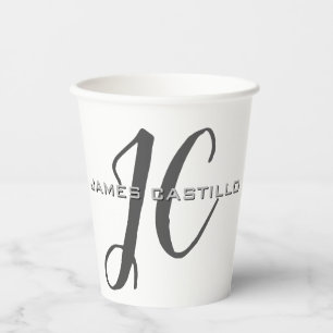Professional Modern Monogrammed Minimalist Paper Cups
