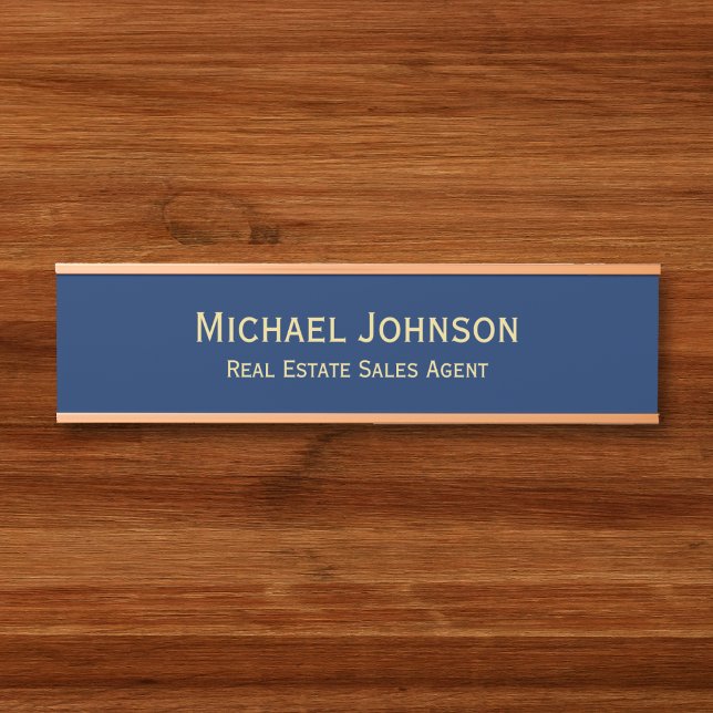 Professional Modern Navy Blue Office Name Title Door Sign (Professional Modern Navy Blue Office Name Title Door Sign)