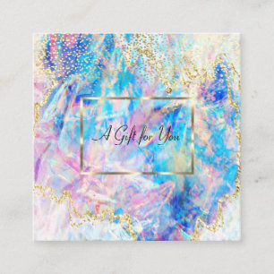 Professional Modern Opal Holographic,Confetti  Discount Card