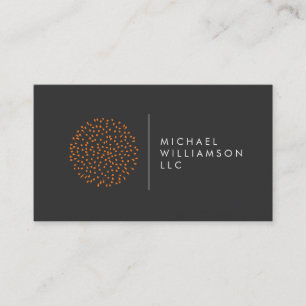 Professional Modern Particles Dots Orange Logo Business Card