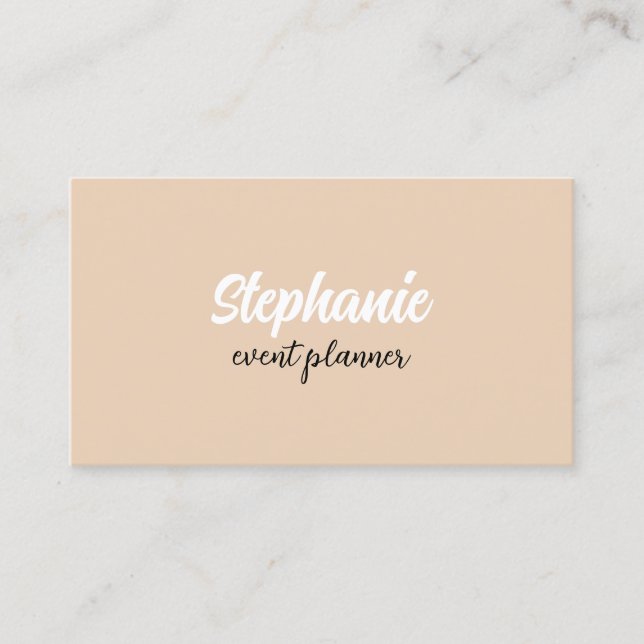 Professional Modern Peach Orange Custom Name Business Card (Front)