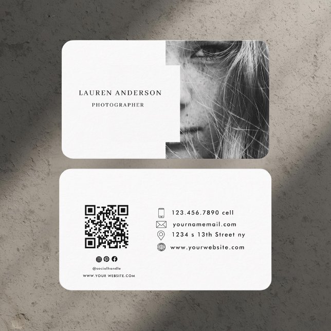 Professional Modern Photo | QR Code Business Card (Creator Uploaded)