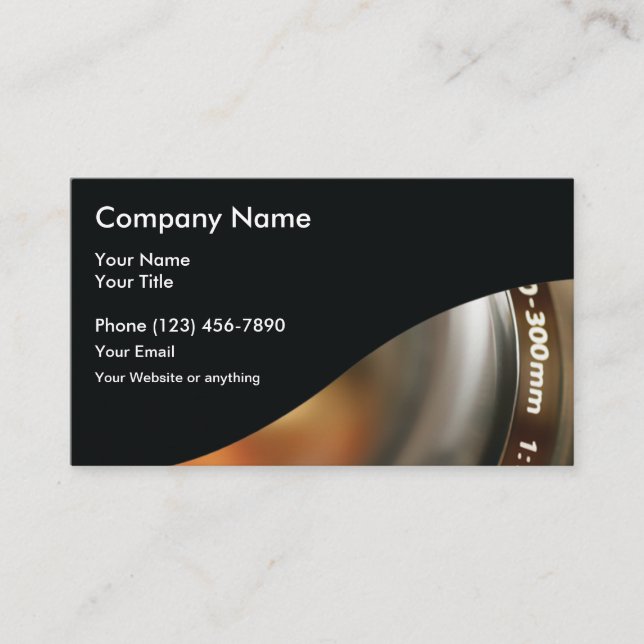 Professional Modern Photographer Business Cards (Front)