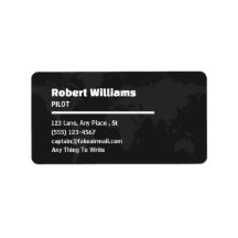 Professional Modern Pilot World Map Business Card