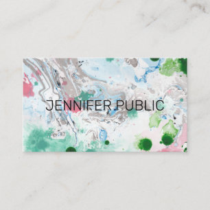 Professional Modern Pink Blue Green Trendy Business Card