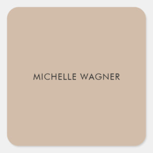 Professional Modern Plain Elegant Minimalist Square Sticker