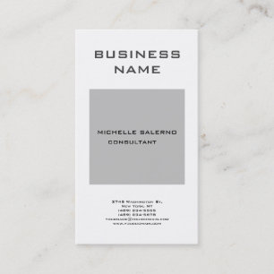 Professional Modern Plain Grey White Minimalist Business Card
