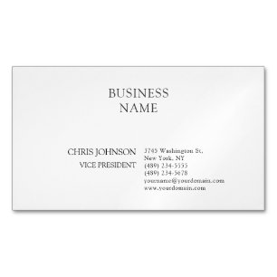 Professional Modern Plain Simple Magnetic Business Card