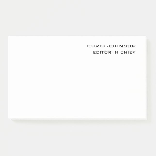 Professional Modern Plain Simple Post-it Notes (Front)
