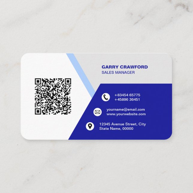 Professional Modern QR Code Custom Personalised  B Business Card (Back)