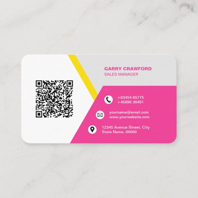 Professional Modern QR Code Custom Personalised Bu Business Card (Back)
