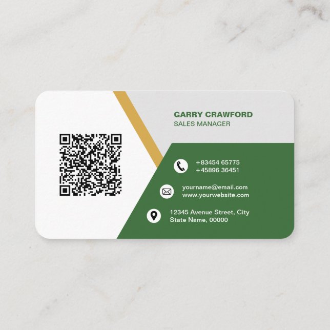 Professional Modern QR Code Custom Personalised Bu Business Card (Back)