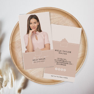 Professional Modern Real Estate Monogram Photo Business Card