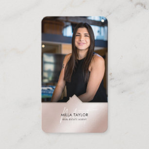 Professional Modern Real Estate Monogram Photo Business Card